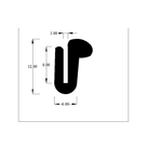 Cross-section diagram of U-channel with flange, overall height 12.00mm width 6.00mm marked