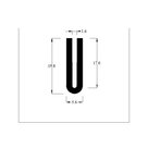 Cross-section diagram of narrow U-channel profile, 19.0mm high x 5.6mm wide dimensions shown