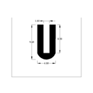 Cross-section diagram of rounded U-channel trim, 9.60mm high x 4.80mm wide dimensions shown