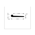 Dimensioned cross-section diagram of the P-profile seal's rounded bead and flat leg