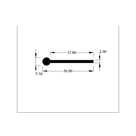 Cross-section diagram of P profile, 36.00mm x 5.50mm, tail 2.00mm