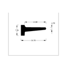 Cross-section diagram of T section profile with printed mm dimensions