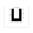 Cross-section diagram of U-channel profile, 13.00mm high x 10.30mm wide dimensions shown