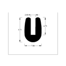 Cross-section diagram of U-channel profile, 9.75mm high x 7.00mm wide dimensions shown