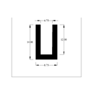 Cross-section diagram of U-channel trim, 14.00mm high x 8.75mm wide dimensions shown