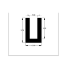 Cross-section diagram of U-channel profile, 9.50mm high x 6.00mm wide dimensions shown