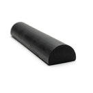 Short length of black rubber half-round bar, angled studio shot