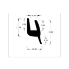 Cross-section diagram of glazing channel section, overall height 23.00mm marked