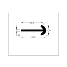Dimensioned T-section diagram with 28mm, 25mm, 11.60mm and 2mm measurements