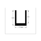 Cross-section diagram of U-channel profile, 10.00mm high x 7.75mm wide dimensions shown