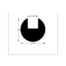 Cross-section diagram of edge trim channel, 7.50mm high x 8.50mm wide dimensions shown