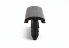 Black rubber A-post seal profile, T-shaped end-on view on white background