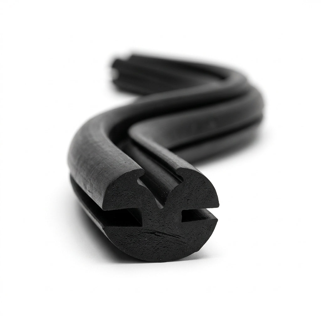 Cross-section diagram of the weatherstrip seal, 26mm x 22mm dimensions marked