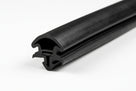 Black windscreen seal length shown at an angle with a rounded bulb profile
