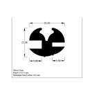 Cross-section diagram of the weatherstrip, 26mm x 21mm dimensions marked