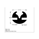 Cross-section diagram of the weatherstrip, 19.50mm x 16.50mm dimensions marked