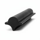 Black rubber locking strip with mushroom-cap profile, angled studio shot