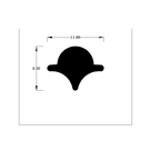 Technical diagram of mushroom-cap locking strip profile with 11.00 and 8.00mm dimensions