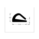 Cross-section diagram of wrap-over seal, 14.40mm x 8.60mm, flange 3.00mm