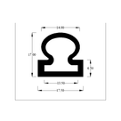 Technical diagram of mushroom seal profile with 14.00, 17.00, 6.50 and 17.50mm dimensions