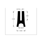 Dimensioned diagram of the neoprene H-section with 13mm, 8mm, 5mm and 1.60mm measurements