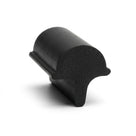 Black EPDM filler strip end-on, showing mushroom-shaped sponge head on solid base