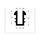 Cross-section diagram of channel with outer side grips, height 10.00mm width 5.00mm marked