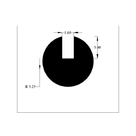 Cross-section diagram of round U-channel profile, 3.00mm slot depth with R3.25mm radius marked