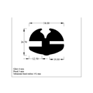 Cross-section diagram of the weatherstrip, 34mm x 24.50mm dimensions marked