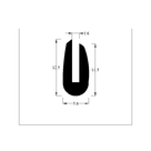 Cross-section diagram of U-channel profile, 12.5mm high x 5.6mm wide dimensions shown