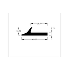 Dimensioned cross-section diagram of this boot seal's flat-based fin profile