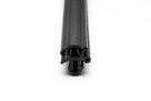 Black rubber windscreen seal with barbed locking channel, upright end-on studio shot