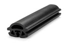 Black rubber windscreen seal shown at an angle with a double bulb profile