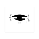 Cross-section diagram of double channel seal, overall width 17.00mm marked