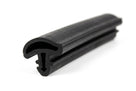 Black rubber windscreen seal length photographed at an angle, comb-tooth edge