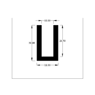Cross-section diagram of edge trim channel, 30.00mm high x 18.00mm wide dimensions shown