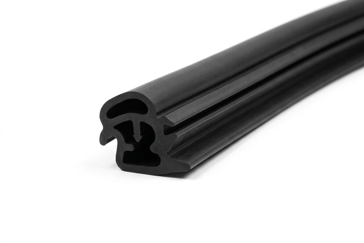 Black windscreen surround profile, angled studio shot, white background