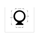 Technical diagram of circular bulb seal profile with 12.50, 19.00, 15.00 and 10.00mm dimensions