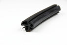 Black windscreen rubber seal profile with locking bead, studio white background