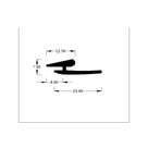 Technical diagram of flat-topped bulb seal profile with 12.50, 7.00 and 24.00mm dimensions