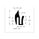 Technical diagram of twin-channel bumper seal profile with 23.00, 15.00 and 9.50mm dimensions