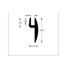 Cross-section diagram of EPDM channel with flange, height 19.50mm and width 6.50mm marked