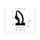 Technical diagram of seal profile with dimensions 17.00 x 22.50mm and 15.00mm base