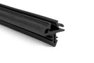 Black windscreen rubber seal shown at an angle, forked gripping fin profile
