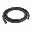 Black rubber windscreen seal coiled into a loop, studio shot on white background