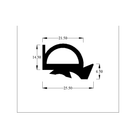Technical line drawing of pillar door seal profile, dimensions in mm