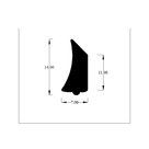 Technical diagram of triangular filler strip profile, 14.00mm tall and 7.00mm wide