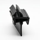 Black rubber window seal extrusion, angled studio shot showing the cross-section profile