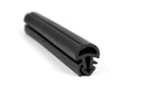 Black rubber windscreen seal with mushroom-shaped locking bead, angled studio shot