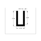 Cross-section diagram of U-channel profile, 27.00mm high x 15.00mm wide dimensions shown